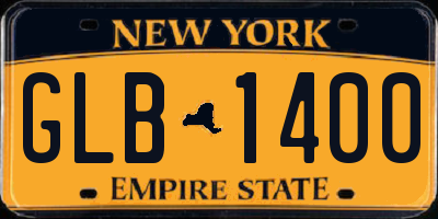 NY license plate GLB1400