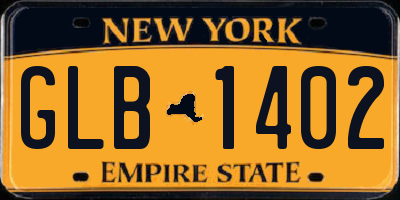 NY license plate GLB1402