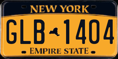NY license plate GLB1404