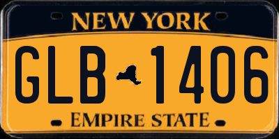 NY license plate GLB1406