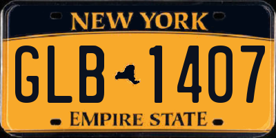 NY license plate GLB1407