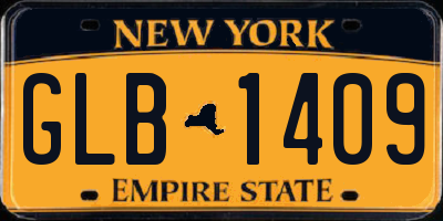 NY license plate GLB1409