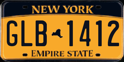 NY license plate GLB1412