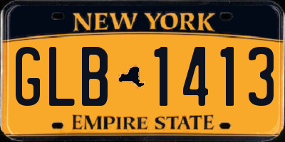 NY license plate GLB1413