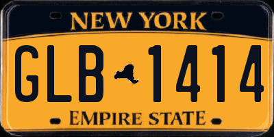 NY license plate GLB1414