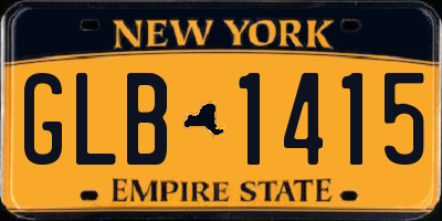 NY license plate GLB1415