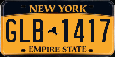 NY license plate GLB1417