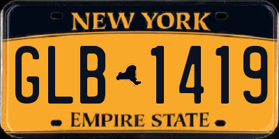 NY license plate GLB1419