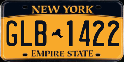 NY license plate GLB1422