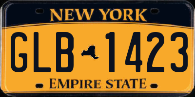 NY license plate GLB1423