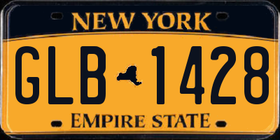 NY license plate GLB1428