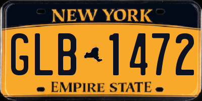 NY license plate GLB1472
