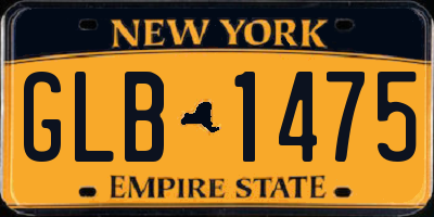 NY license plate GLB1475