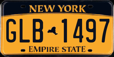 NY license plate GLB1497