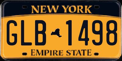 NY license plate GLB1498