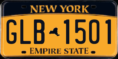 NY license plate GLB1501