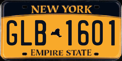 NY license plate GLB1601