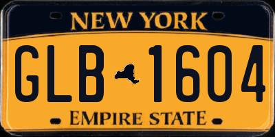 NY license plate GLB1604