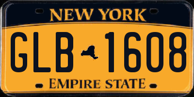 NY license plate GLB1608