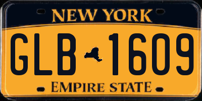 NY license plate GLB1609