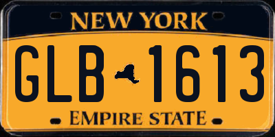 NY license plate GLB1613