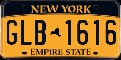 NY license plate GLB1616
