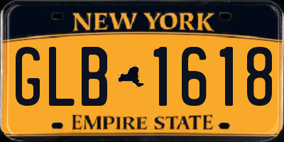 NY license plate GLB1618