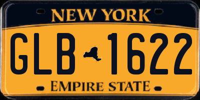 NY license plate GLB1622