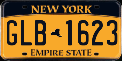 NY license plate GLB1623