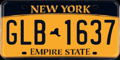 NY license plate GLB1637