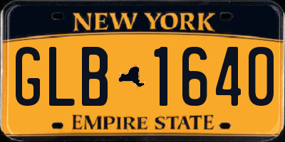 NY license plate GLB1640