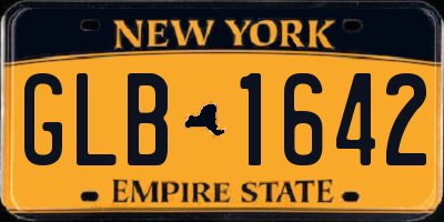 NY license plate GLB1642