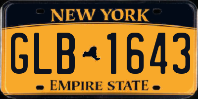 NY license plate GLB1643