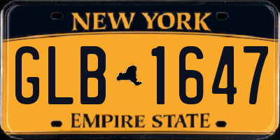 NY license plate GLB1647