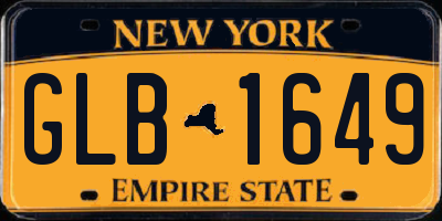 NY license plate GLB1649