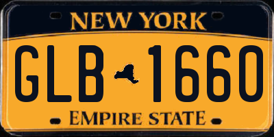 NY license plate GLB1660