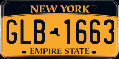 NY license plate GLB1663