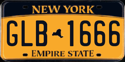 NY license plate GLB1666