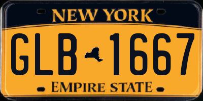 NY license plate GLB1667