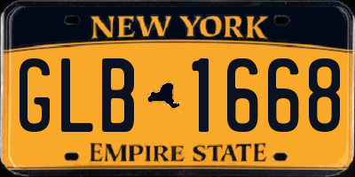 NY license plate GLB1668