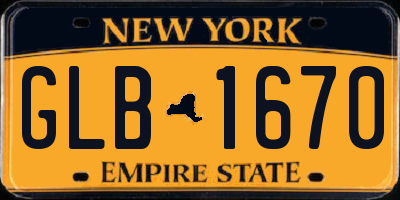 NY license plate GLB1670