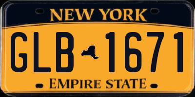 NY license plate GLB1671