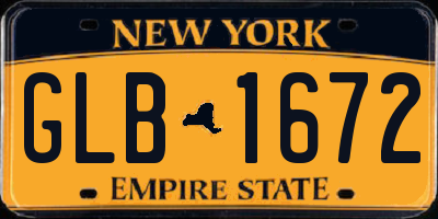 NY license plate GLB1672