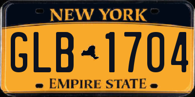 NY license plate GLB1704