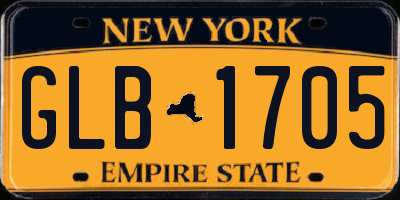 NY license plate GLB1705