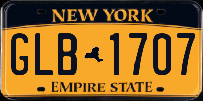 NY license plate GLB1707