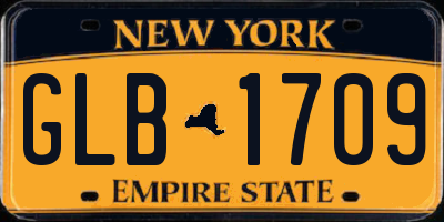 NY license plate GLB1709