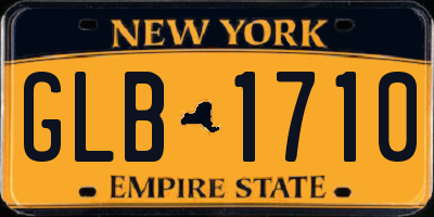 NY license plate GLB1710