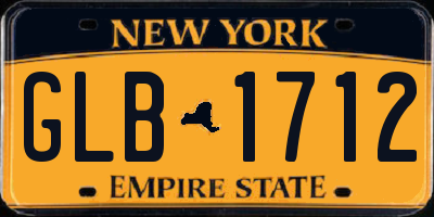 NY license plate GLB1712