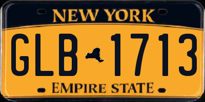 NY license plate GLB1713